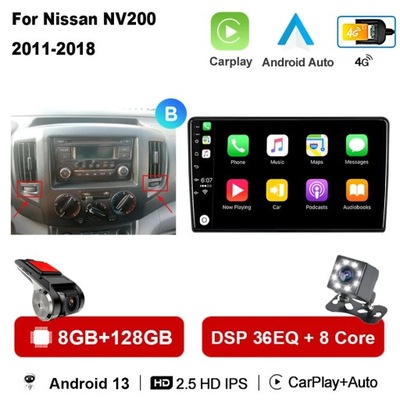 RADIO DE AUTOMÓVIL CON SYSTEMEM ANDROID 13 PARA NISSAN NV200 2011 2015 2016 2017-2018 CARPLAY AUTO  