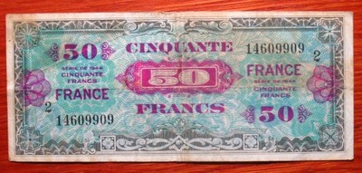 Okupacja Francji 1944 r. 50 franków 14609909/2 z obiegu