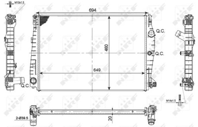 NRF 53114 CHLODNICA, SISTEMA DE REFRIGERACIÓN DEL MOTOR  