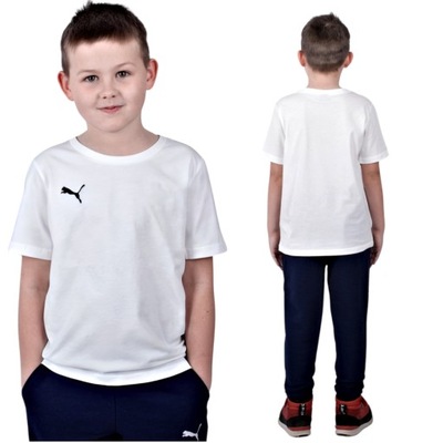T-shirt Koszulka Chłopięca Puma Bawełniana Biała 128