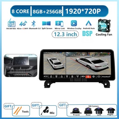 RADIO DE AUTOMÓVIL NAVEGACIÓN GPS ANDROID 13 PARA PEUGEOT 4008 5008 3008 2016-2022  