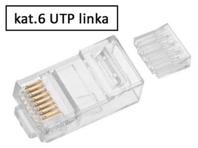 Wtyk RJ45/8P8C UTP kat.6 skrętka linka AWG24-27 10szt