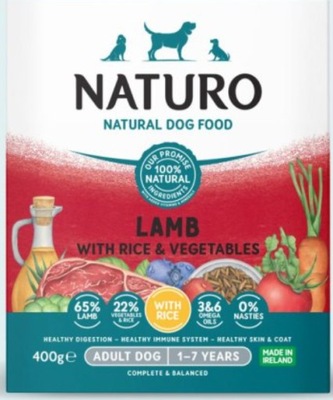 Naturo | Adult | Jagnięcina b. ryż warzywa 400g