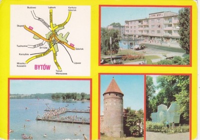 BYTÓW - RYNEK - KĄPIELISKO - ZAMEK - POMNIK - MAPKA