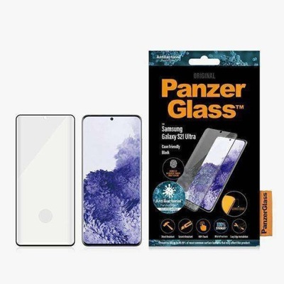 Szkło Hartowane 5D do Samsung S21 ULTRA PanzerGlass AntiBacterial czarne