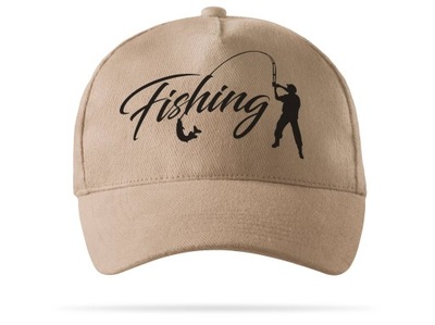 Wędkarska czapka z daszkiem piaskowa Fishing
