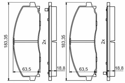 BOSCH КОЛОДКИ ТОРМОЗНЫЕ ПЕРЕД CHRYSLER PACIFICA DODGE GRAND FIAT