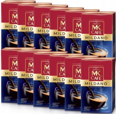 Kawa mielona bezkofeinowa MK Cafe Mildano 12x250g