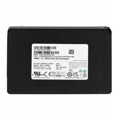 Dysk SSD Dysk SSD Samsung PM897 480GB SATA 2.5" MZ7L3480HBLT-00A07 (DWPD 3)