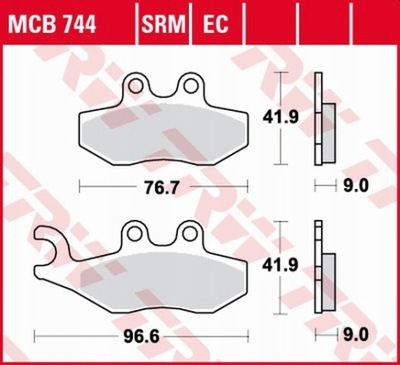 КОЛОДКИ ТОРМОЗНЫЕ TRW MCB744