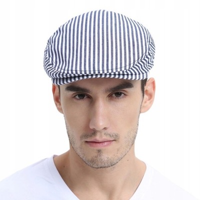 czapka męska gatsby w paski beret męski ro 57-58cm
