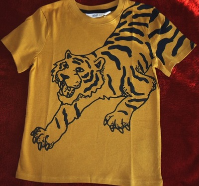 H&M t-shirt tygrys r. 122/128