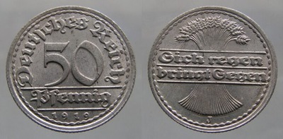 B236.NIEMCY, 50 PFENNIG, 1919 J ST.1