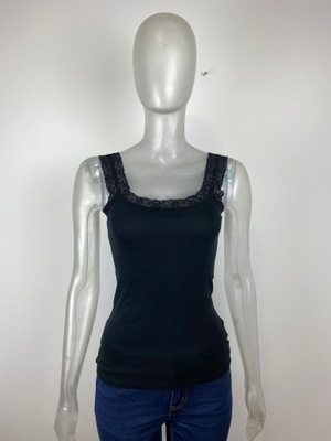 Czarny top z koronką H&M S/36