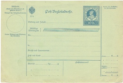 Austria - Pocztowy Adres Przesyłkowy 10 h - 1905
