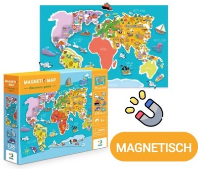 Tablica magnetyczna Gra edukacyjna Mapa Świata dla dzieci