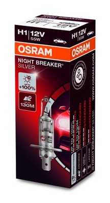 LUZ H1 12V/55W P14,5S +100% NIGHT BREAKER SILVER OSR64150NBS  