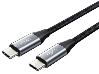 Kabel USB C – USB C 3.0 METALOWY WTYK WZMACNIANY SZYBKIE ŁADOWANIE 1M