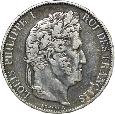 Francja, 5 franków 1847 A, Ludwik Filip I, st. 3/3+