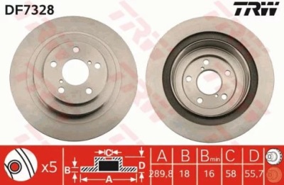 Trwdf7328 диск ham. subaru impreza 00- фото №1