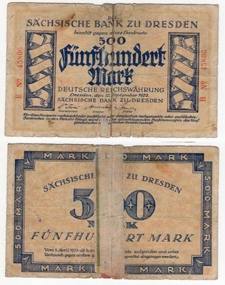 NIEMCY / DRESDEN 1922 500 MARK