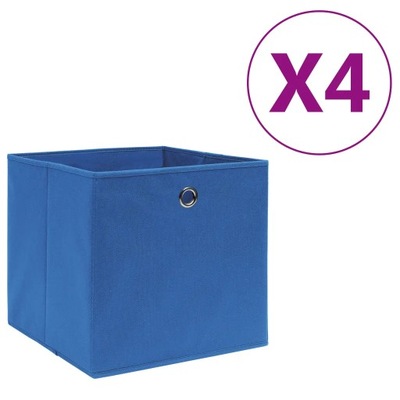 Pudełka z włókniny, 4 szt. 28x28x28 cm, niebieskie