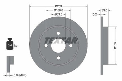 ДИСК ТОРМОЗНОЙ PRO 92088403