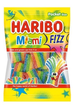 Haribo żelki paski Miami kwaśne 85 g