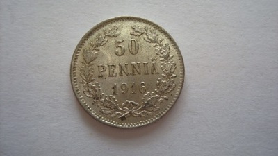 Moneta 50 pennia Finlandia 1916 stan 1