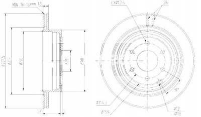 ДИСКИ ТОРМОЗНЫЕ HAM. 2 ШТУКИ NISSAN T. NAVARA 05- MAXGEAR