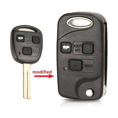 2/3 BUTTONS MODIFIED FLIP REMOTE KEY SHELL PARA LEXUS RX300 LS400 LS4~54148  