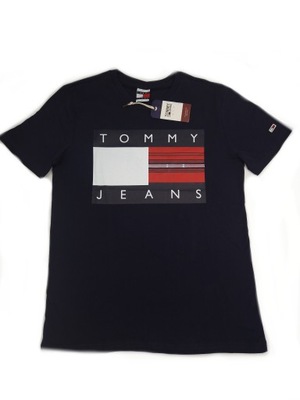 TOMMY HILFIGER T-shirt GRANATOWY ROZMIAR S.