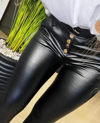 LEGGINSY DAMSKIE SKAJKOWE Z GUZIKAMI S