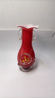 Piękny szklany wazon z lat 70. China National Light Industrial Products