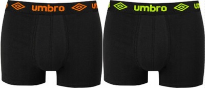 UMBRO BOKSERKI MĘSKIE CZARNE/GUMA GREEN-ORANGE M