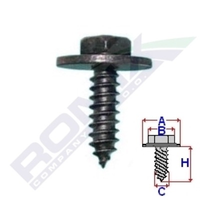 A3E94B ROMIX ROMIX (ILOŚĆ W УПАКОВЦІ 10) ШУРУП ЧЕРНЫЙ Z PODKŁADKĄ 4,8 MM.