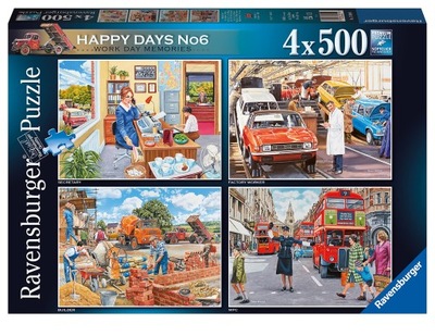 Ravensburger Happy Days Collection No.6 Nostalgic Work Day Memories 4x 500