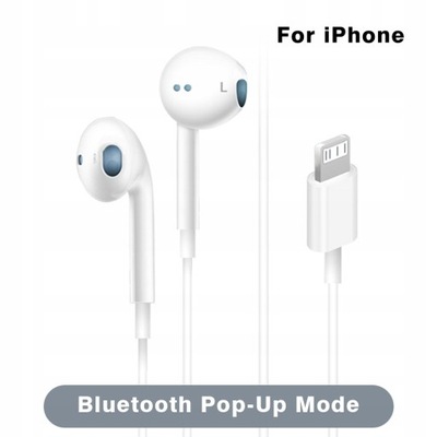 Byscon dla iPhone IOS Przewodowe słuchawki Bluetooth