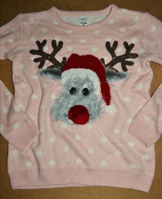 914^sinsay sweter świąteczny renifer XS