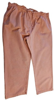 Papaya spodnie jeansowe pudrowy róż na gumie maxi 48