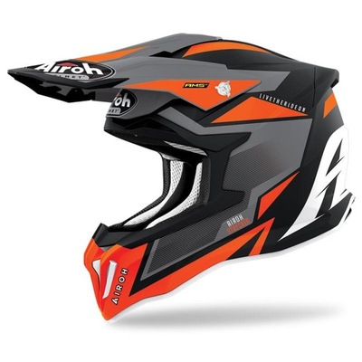 Airoh Promocja Kask Cross Model Strycker Axe Orange Matt Kolor Czarny/Szary