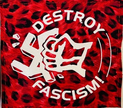 DESTROY FASCISM (68) naszywka panterka punk antifa