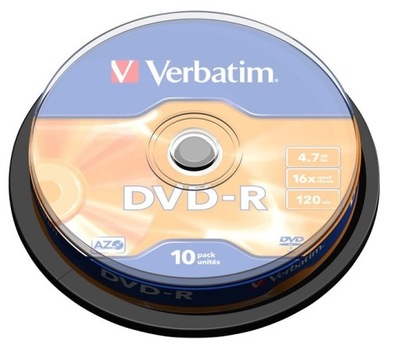 Płyty DVD-R Verbatim 4.7GB 16x 10szt AZO