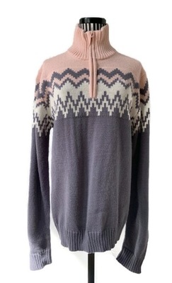 JOHAUG sweter H/Z Knit wool wełna idealny L