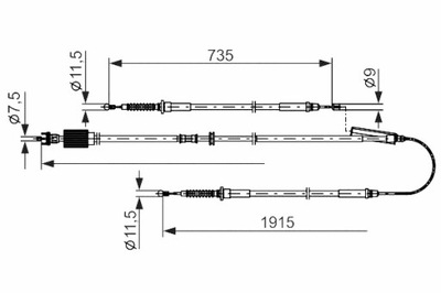 BOSCH LYNAS STABDŽIŲ RANKINIO VIDURYS GAL. L/P 1915MM 735MM OPEL ASTRA 