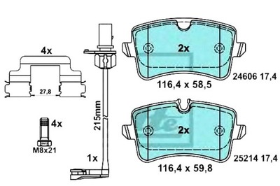 ATE ZAPATAS DE FRENADO PORSCHE T. MACAN 2,0-3,6 14- CERAMIC  