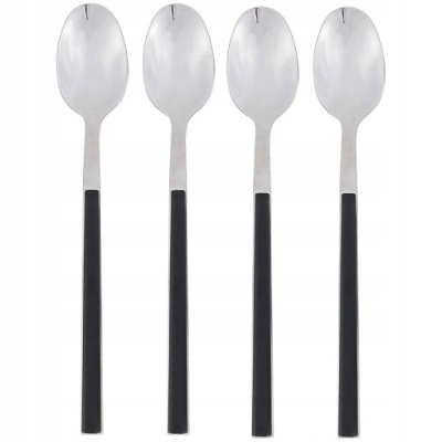 STYLOWE ŁYŻECZKI DESEROWE STAL CZARNE 4szt.