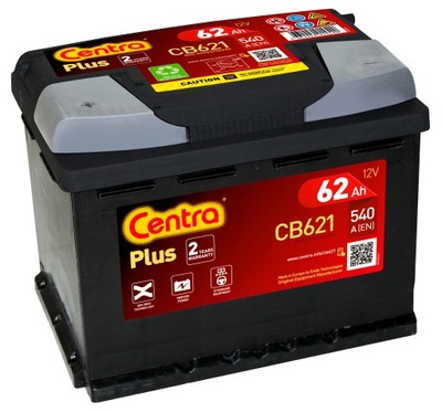 BATERÍA CENTRA PLUS CB621 12V 62AH/540A  