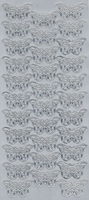Stickersy naklejki - Motyle 28 srebrne
