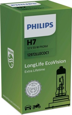 PHILIPS LONGLIFE ECOVISION 12972LLECOC1 H7 PX26D 12V 55W